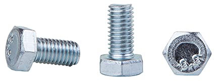 Lot de 30 boulons hexagonaux DIN 933 en acier zingué M8 x 16 mm Grade 8.8 Vis hexagonales entièrement filetées Tête hexagonale Boulon de taraud (30, M8 x 16 mm)