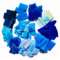 PALJOLLY Mosaikfliesen Buntglasplatten zum Basteln, gemischte blaue Farben und verschiedene Formen, 1 kg Vorteilspackung