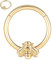Hengkaixuan Daith Ohrringe Chirurgenstahl 16G Septum Schmuck Gold Ring Higned Segment Seamless Clicker Rook Conch Tragus Helix Piercing 8mm mit Biene