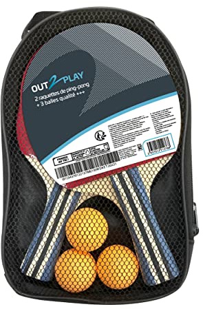 Etui 2 Tischtennisschläger + 3 Bälle Out2play