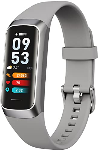 Smartwatch Herren Android Fitnessuhr Kinder Jungen Fitnessuhr Damen Whatsapp Fähig Sportuhr Fittnessarmbanduhr Frauen Fitness Tracker Schrittzähler Pulsuhr Laufuhr Digital Armbanduhr Grau
