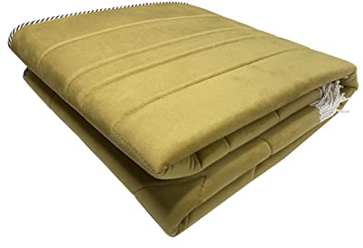 Tapis de prière turc extra large doux et épais - Tapis de prière turc antidérapant avec Tasbeeh gratuit (E-Gold)