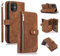 UEEBAI Hülle für iPhone 11 6.1 inch, 9 Kartenfäche Retro Leder Klapphüllen Stoßfest Flip Case mit Handschlaufe Standfunktion Reißverschluss Handyhülle Magnetverschluss – Retro Braun
