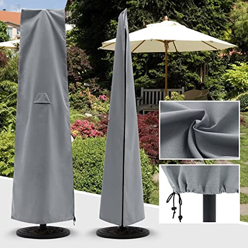 ABCCANOPY Schutzhülle für 230cm bis 340cm Sonnenschirm/Marktschirm wasserdichte Outdoor-Sonnenschirm-Abdeckung mit Reißverschluss und Stange, groß
