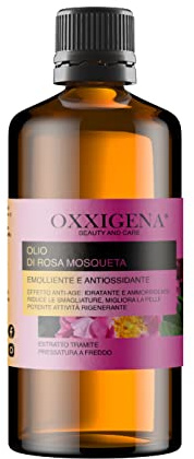 Oxxigena - Olio di Rosa Mosqueta Puro al 100%, Confezione da 1000 ml, Idratante Versatile per Pelle Secca e Screpolata, Ideale Contro Rughe, Cicatrici, Unghie o Capelli