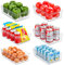 HNNJCK Fridge Organisers Set of 6, Clear Fridge Storage Containers, Multifunctional Kitchen Cupboard Organiser, Refrigerator Storage Bins for Freezer, Pantry, Cabinet - BPA Free