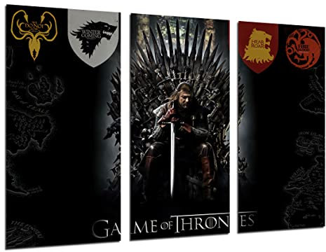 DKORARTE Modernes Bild, Serie Game of Thrones, Casa Stark, Thron, Eddard Stark, Eddard Stark, 97 x 62 cm, Ref. 27306