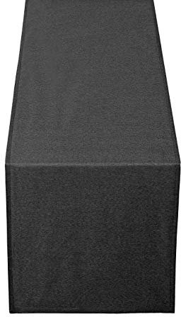 Leinen Optik Tischläufer Läufer Eckig 33 x 160 cm Grau Anthrazit Abwaschbar Wasserabweisend Fleckschutz Pflegeleicht mit Saumrand