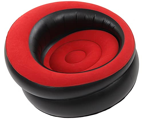 TOPINCN Aufblasbare Couch, Beflockte Futons Futon-Sets Luftsofa Einfacher Aufblasbarer Stuhl Ultraweicher Sofa Couch Sitzsack Stuhl für Wohnzimmer Schlafzimmer (Weiss)
