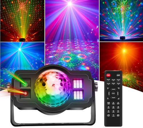 Disco Ball Light with Magic Ball Effect,18 LED RGB Strobe Lights,9 Sound-Activated Modes,Remote Control Disco Lights for Parties, Christmas, Birthday and All festives