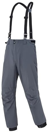 ATLASLAVA Herren Winter Skihose mit Trägern Wasserdicht Warm Winddicht Reißfest Rtmungsaktiv Darkgrey M