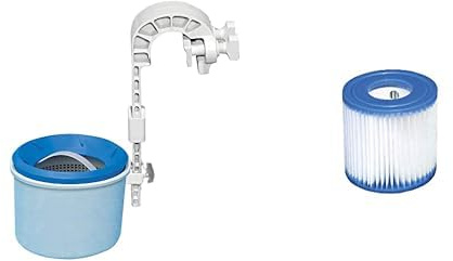 Intex Surface Skimmer - Deluxe Wall Mount Surface Skimmer - Suspension Skimmer & 29007 Filter Cartridge Type H for Filter Pump 1250 L Multi-Colour Single Filter
