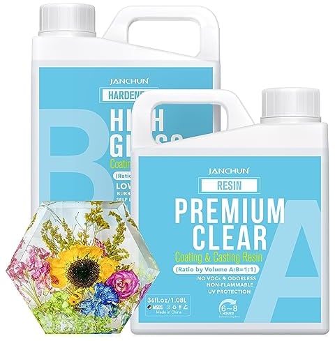 Epoxidharz Set 2129ml/72oz- Epoxidharz mit Härter kristallklares Gießharz für Flusstische Harz Kunstharz, Holz, Kunst, Aquarium, DIY Handwerk, Schmuckherstellung - Epoxy Resin Kit