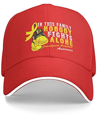385 Cappello da Baseball Consapevolezza Dell'Accettazione Craniofacciale in Questa Famiglia Nessuno Combatte da Solo Cappello da Baseball A Croce Regolabile Caccia Cappello, per Pesca, All'Aperto