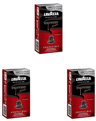Lavazza Espresso Classico, ausgewogener Espresso, 10 Kapseln, Nespresso kompatibel (Packung mit 3)