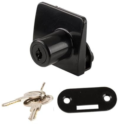 Gedotec Glastürschloss Schwarz matt für doppelte Türen I Glastürbeschläge für Glastürdicke 4-6 mm SQUARE I hochwertiges Vitrinenschlossschloss I Schloss für doppelte Schiebetür
