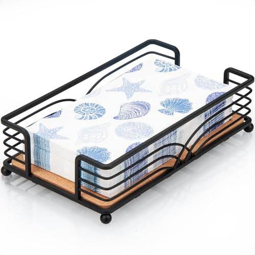 MOLEDINO Porte-serviettes jetables pour salle de bain, serviettes de table en papier jetables pour invités (fonte + liège)