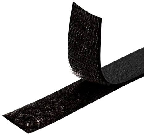 MARARDI Klettband [Schwarz] Klettverschluss zum Nähen Doppelseitig [25 Meter x 25 mm] Hook and Loop [NICHT KLEBEND] Extra Starker und Beständig Streifen zum Bekleidung Basteln Heimwerken