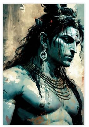 MEZUMI Lord Shiva indische Götter Kunst Leinwand Poster Wandkunst Dekor Druck Bild Gemälde für Wohnzimmer Schlafzimmer Dekoration ungerahmt 40 x 60 cm