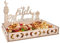 Ramadan Teller Eid Mubarak Tablett Holztablett Tischdeko für Dessertsnacks Serviertablett mit Mond und Stern Muster Ramazan Deko für Eid-Tische und Kareem Partei (Castle)