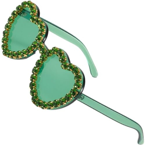 Lpitoy Brille Randless Kobold Kostüm Brille St. Patrick's Day Shamrock Sonnenbrille Grüne Vier Blattbrillen