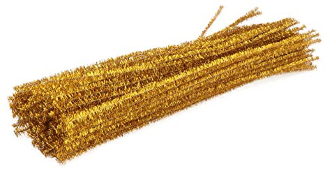 HOODANCOS 100stücke Goldene Diy Plüsch Twisted Stäbe Für Weihnachtsbaum-dekoration Kreatives Bastelmaterial Für Junge Mädchen Für Party-accessoires