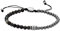 Fossil Herren-Edelstahl-Perlenarmband mit Schieberverschluss, Schwarz und Stahl