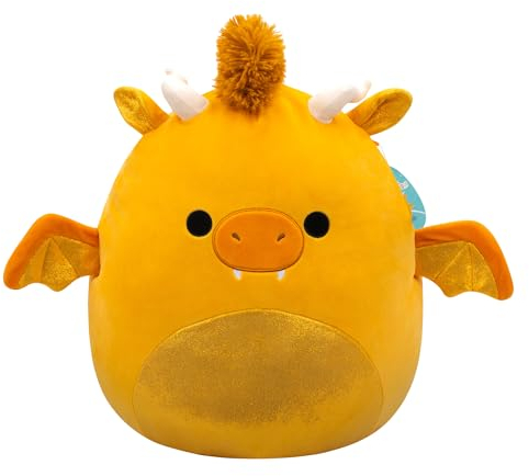 Squishmallows SQCR06637 - Mister der goldene Drache 40 cm, offizielles Jazwares Plüsch, superweiches Kuscheltier