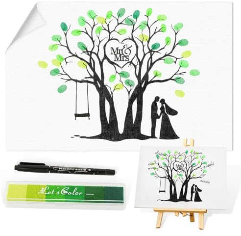 Dbuwqips Fingerabdruck Leinwand Hochzeit Fingerabdruck Hochzeit Fingerabdruck Baum Leinwand Hochzeit Gästebuch Hochzeit Stempelkissen Fingerabdruck Gästebuch Baum hochzeitsgästebuch für Hochzeit