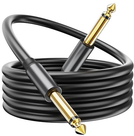 COOLSELL Guitar Cable, 15ft 1/4 Inch Instrument Cables, Soft Durable Electric Guitar AMP Cord for Bass, Amplifier, Pedals, Noise Free Guitar Patch Chord