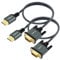 Twozoh HDMI auf VGA Kabel 2M 2 Stück, Gehäuse aus Aluminiumlegierung Geflochtenes und vergoldetes Nylon HDMI VGA Unterstützt 1080P/60HZ für Desktop, Laptop, PC, Monitor, Projektor, HDTV