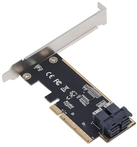Vikye PCIE 3.0 X8 auf U.2 Adapterkarte 64 Gbit/s High Speed ​​PCI Express auf Dual Port SFF 8643 Host Controller Erweiterungskarte für Computer
