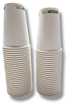 Terryshop74 100 Bicchieri in Carta Biodegradabile XXXL 300 ml per Bevande Calde e Fredde, Tè, Cappuccino, Bibite, Birra, Ecologici e Resistenti
