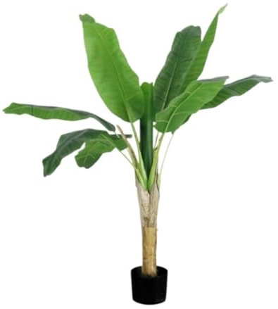 Fake Plants Indoor, Large Artificial Plant Banana Tree Bonsai Window Floor Decoration Tropical Green Plant Banana Tree Bonsai Fake Potted Office Decorations