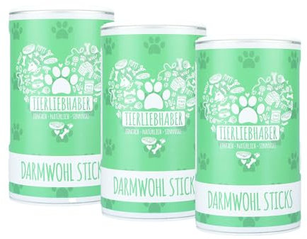 TIERLIEBHABER Darmwohlsticks 3x350g - Für Magen Darm Hund & Analdrüsen Hund – Unterstützung der Darmgesundheit Hund & bei Sodbrennen Hund – Hunde Leckerlis für gesunden Darm und stabile Verdauung