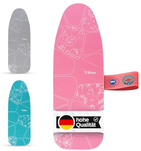 Silva Bügelbrettbezug 140x50 für Dampfbügelstation und Bügeleisen Dampf 100% aus Baumwolle und 5 mm Filzstärke Bügeltischbezug für Schnelles Bügeln Iron Board Cover (XL, Rosa)