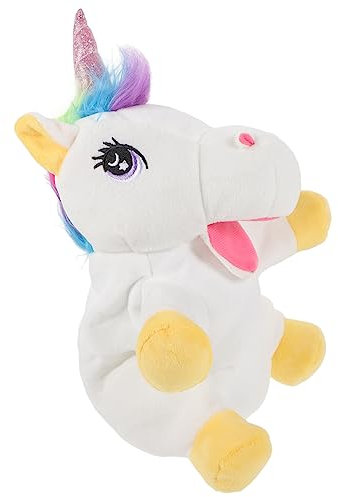 ERINGOGO Einhorn Handpuppe Tierische Handpuppe Kaninchenspielzeug Handpuppen Einhorn Spielzeug Fingerpuppen Einhorn-puppenspielzeug Tierisches Handspielzeug -handpuppe Weiß Plüsch