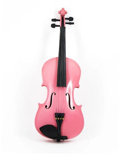 Violin Set Anfänger Massivholz 4/4 3/4 1/2 1/4 Violino Geige Komplettset Zubehör Rosa Violine(1/4)