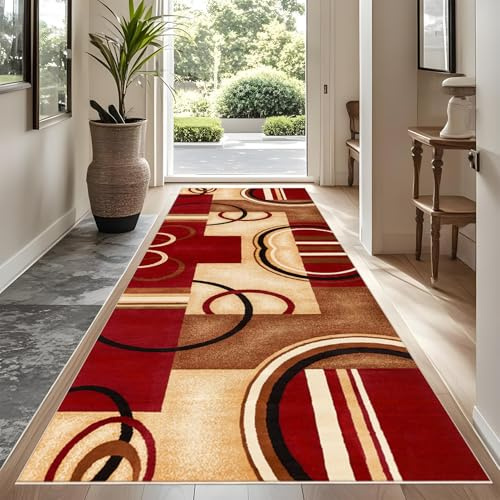 Rutschfeste Maschinenwaschbare Fußmatte 100 x 300 cm flurteppich läufer lang Flurteppich Wohnzimmer Teppich Küchenteppich Läufer für Eingang Küche Schlafzimmer Wohnzimmer, Schmutzfangmatte Innen