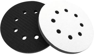 LOZTBUE 2-teilig 125 mm Schwamm-Anschlussmatte Klettverschluss für Schleifbretter (8 Löcher)