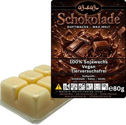 WonderWax® Duftriegel 6 x Duftwachs Würfel Weiß Schokoladentraum | Farbe: Weiß | Raumduft für Duftlampen, Wax Melt, Sojawachs, Indoor Duftöl Wachs schmelzen für Aromalampe