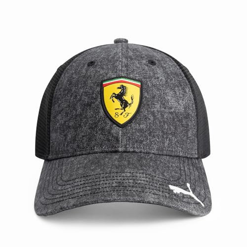 PUMA Scuderia Ferrari F1 Cappellino Trucker con Logo - Nero - Taglia Unica