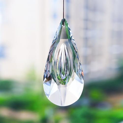 120 mm Prisma Kristall zum Aufhängen Sonnenfänger, Prisma Sonnenfänger Kristall Groß, Sonnenfänger Fenster, Hängender Kristallprisma-Sonnenfänger, für Fenster Garten