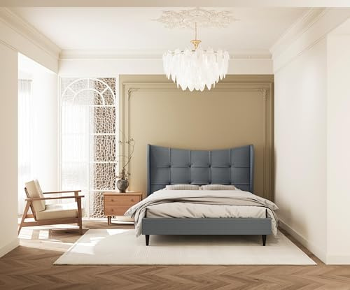 Seconique Verona 4'6 Double Bed in Grey Fabric