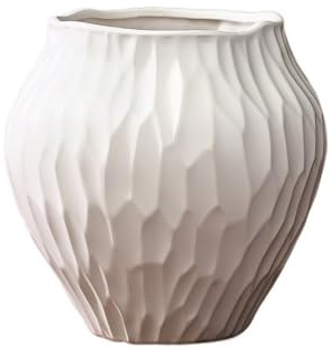 Shihan-2015 Macetas para Plantas Maceta de cerámica Decorativa pequeña de 20 cm for suculentas de Escritorio con luz Extraterrestre Creativa de Lujo Maceteros Decorativo(Blanco)