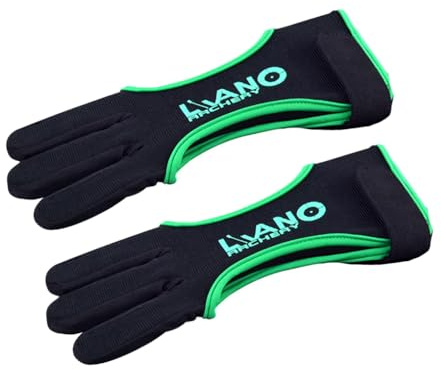 AMSLSIU Archery Professional Three-finger Glove Archery Feild Light Weight Gloves for Youth Adult Beginner, Green, M