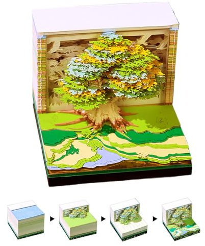 Dreidimensionaler Kalender Am Fluss Design Mit Naturthema, Notizblock Und