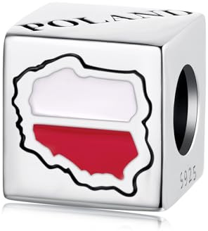 ZUOHUI S925 Sterling Silber Damen Perlen Charms - USA Polen Italien Frankreich Souvenir Würfel Perlen for DIY Schmuckherstellung & Pandora Armbänder, Geschenk for Sie