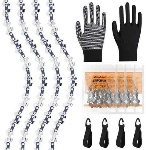4 cadenas de corte GTA 26 4 pulgadas Mini motosierra cadenas | compatibles con Stihl 36700000028, 1/4 pulgadas LP 1,1 mm 28 eslabones de transmisión
