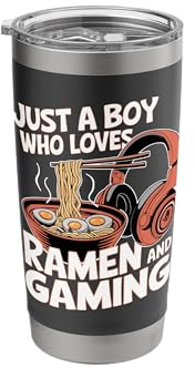 Ramen Japanese Noodles Ramen and Gaming Lovers Boys Kids Stainless Steel Insulated Tumbler
